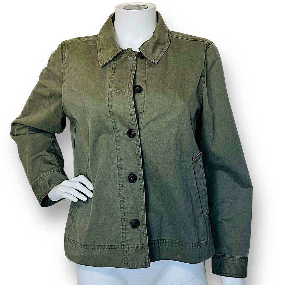 Madewell Utility Jacket M Green Military Grunge Casual Core Cotton Layer